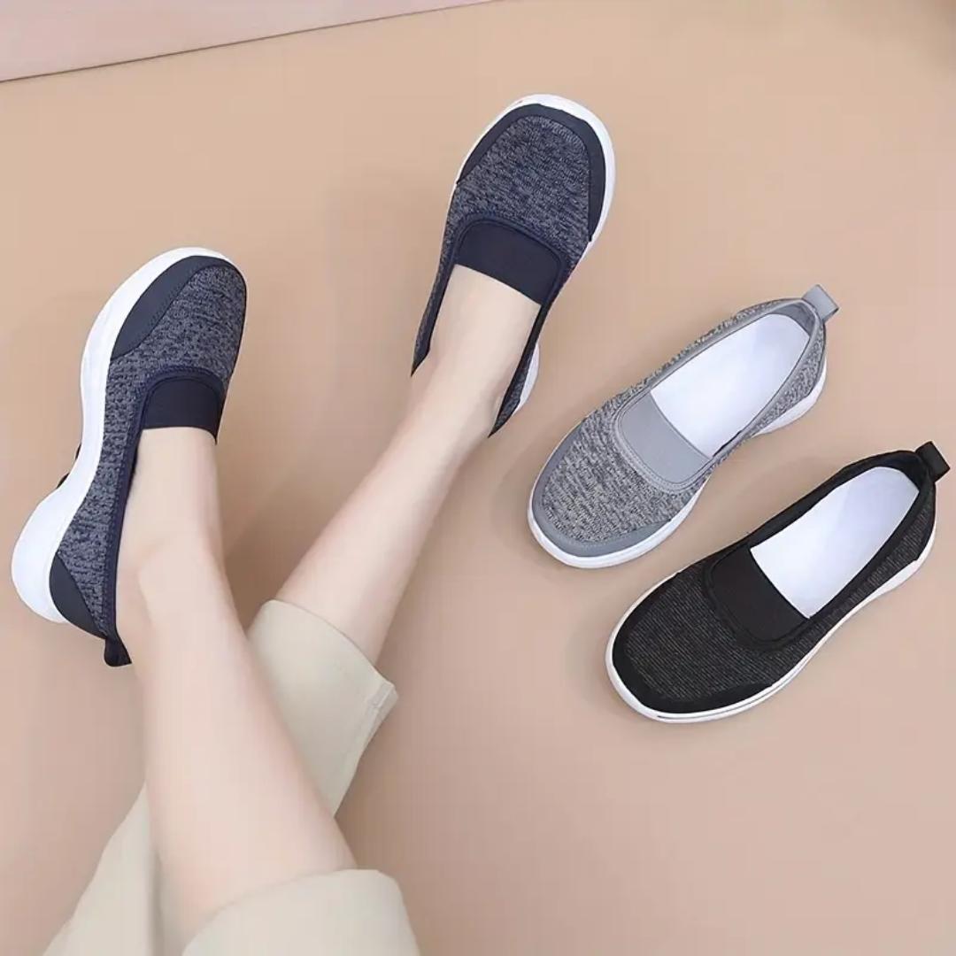 Orthopedic Women'S Casual Slip-On Sneakers - Soft Fabric, Breathable, Comfortable Loafers for Everyday Wear, Machine Washable, Everyday Comfort Shoes|Casual Slipon Shoes|Fabric Upper Sneakers