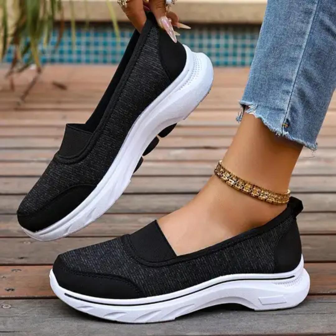 Orthopedic Women'S Casual Slip-On Sneakers - Soft Fabric, Breathable, Comfortable Loafers for Everyday Wear, Machine Washable, Everyday Comfort Shoes|Casual Slipon Shoes|Fabric Upper Sneakers