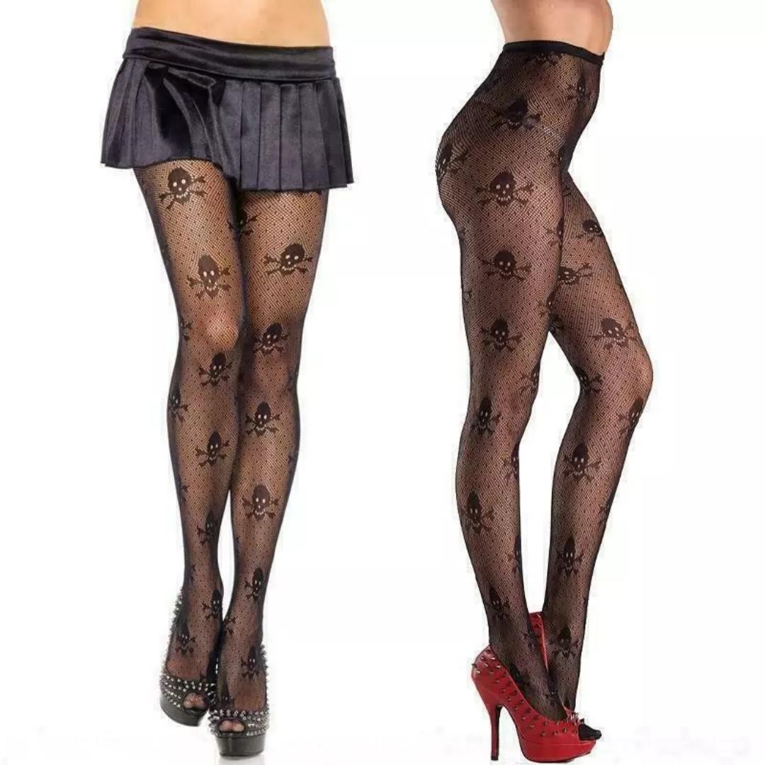 NEW Black Patterned Fishnet Tights Ladies Womens Pattern Lace Pantyhose Floral