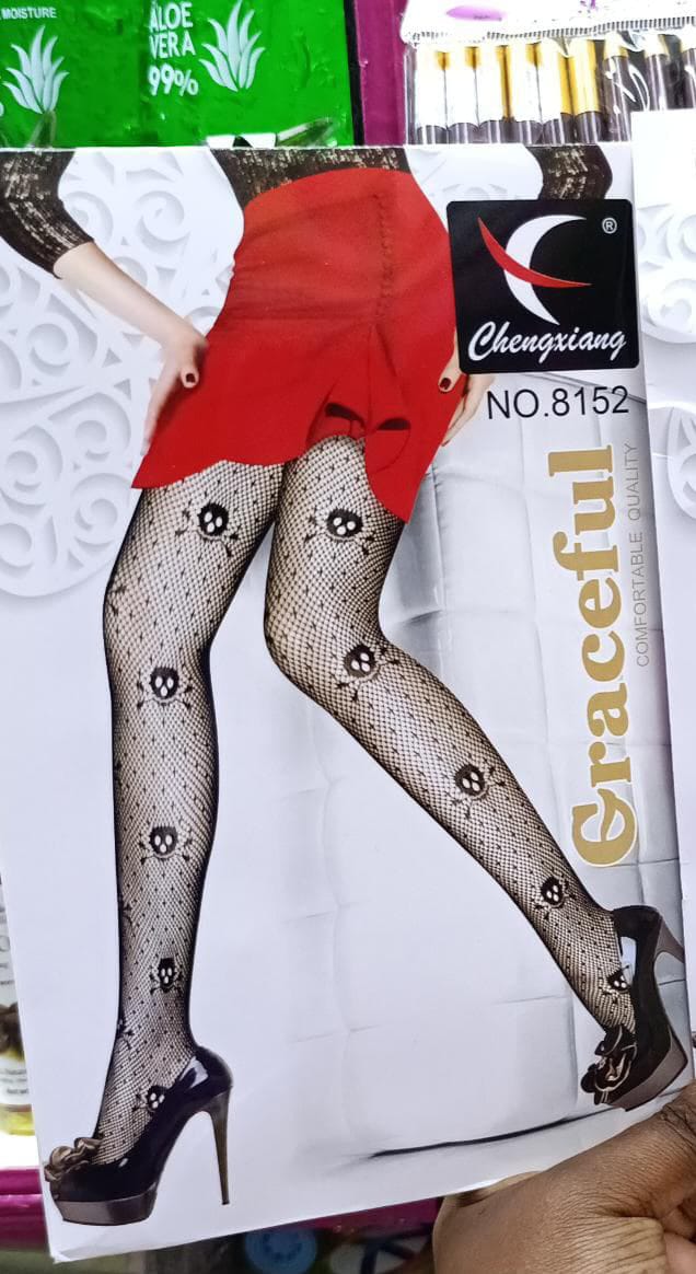 NEW Black Patterned Fishnet Tights Ladies Womens Pattern Lace Pantyhose Floral
