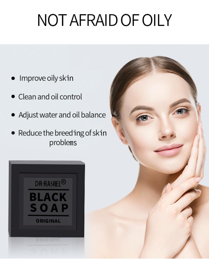 Dr. Rashel charcoal Black Soap for Deep Cleansing Whitening Complex