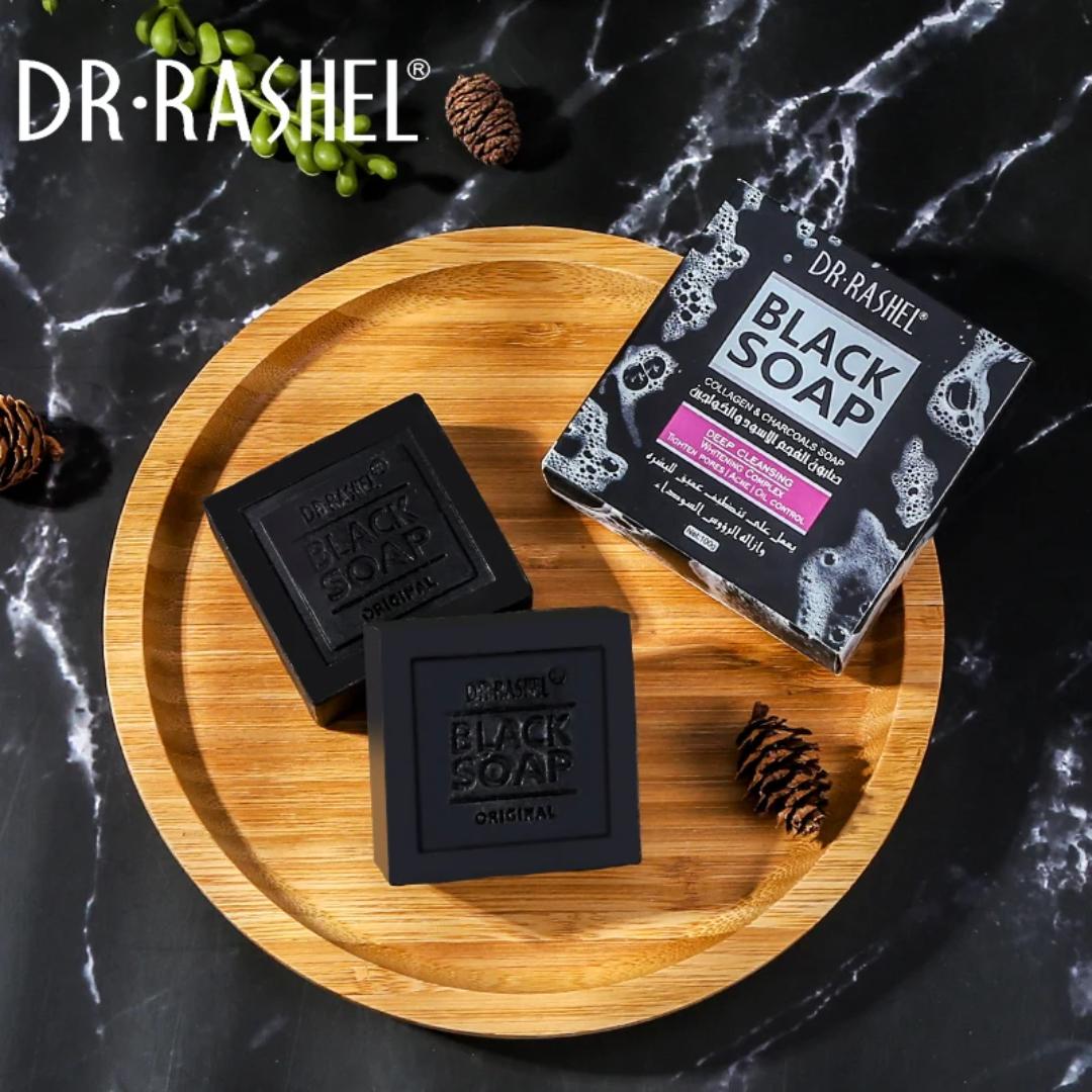 Dr. Rashel charcoal Black Soap for Deep Cleansing Whitening Complex