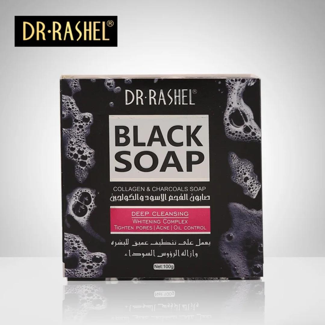 Dr. Rashel charcoal Black Soap for Deep Cleansing Whitening Complex