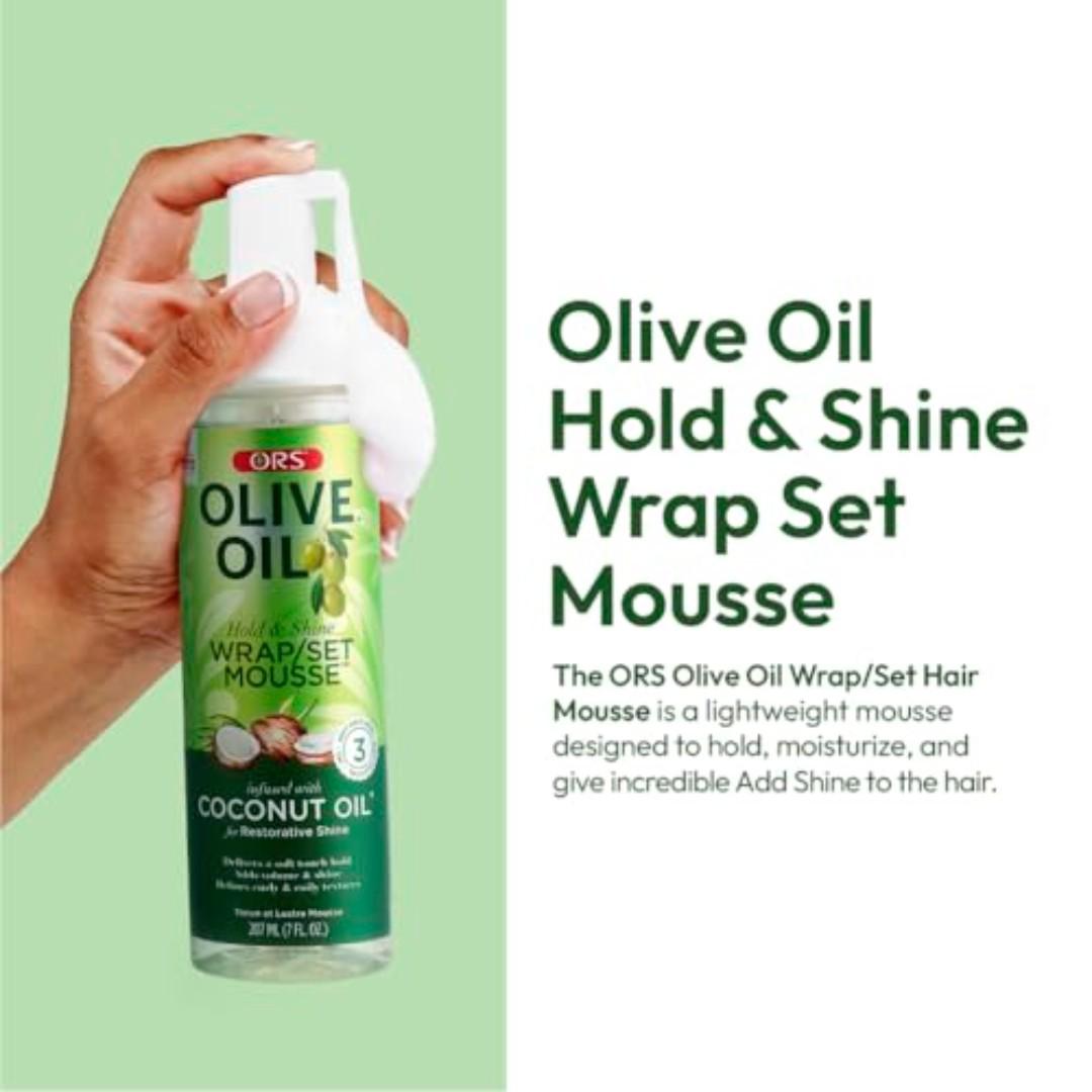 ORS Olive Oil Hair Styling Mousse  is perfect for wrapping or setting your hair and giving it great hold and volume.
