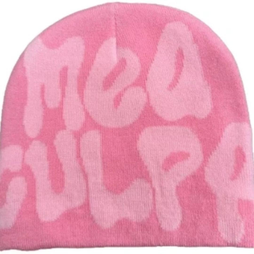 MEA CULPA BEANIE Unisex Foldable Warm Beanie Trend Letter Jacquard Knit Hat Berets 100% Acrylic Warm Knitted Cap