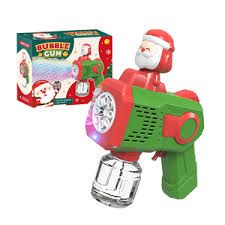 New Christmas Gifts Bubble Guns Indoor Outdoor Sound Light Electric Christmas Bubble Machine Guns for Kids