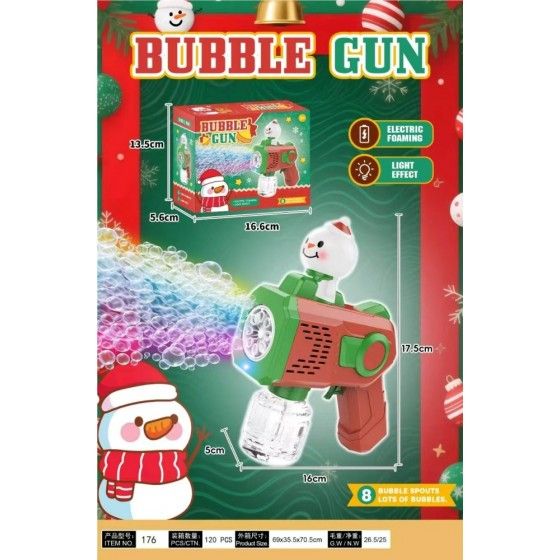 New Christmas Gifts Bubble Guns Indoor Outdoor Sound Light Electric Christmas Bubble Machine Guns for Kids