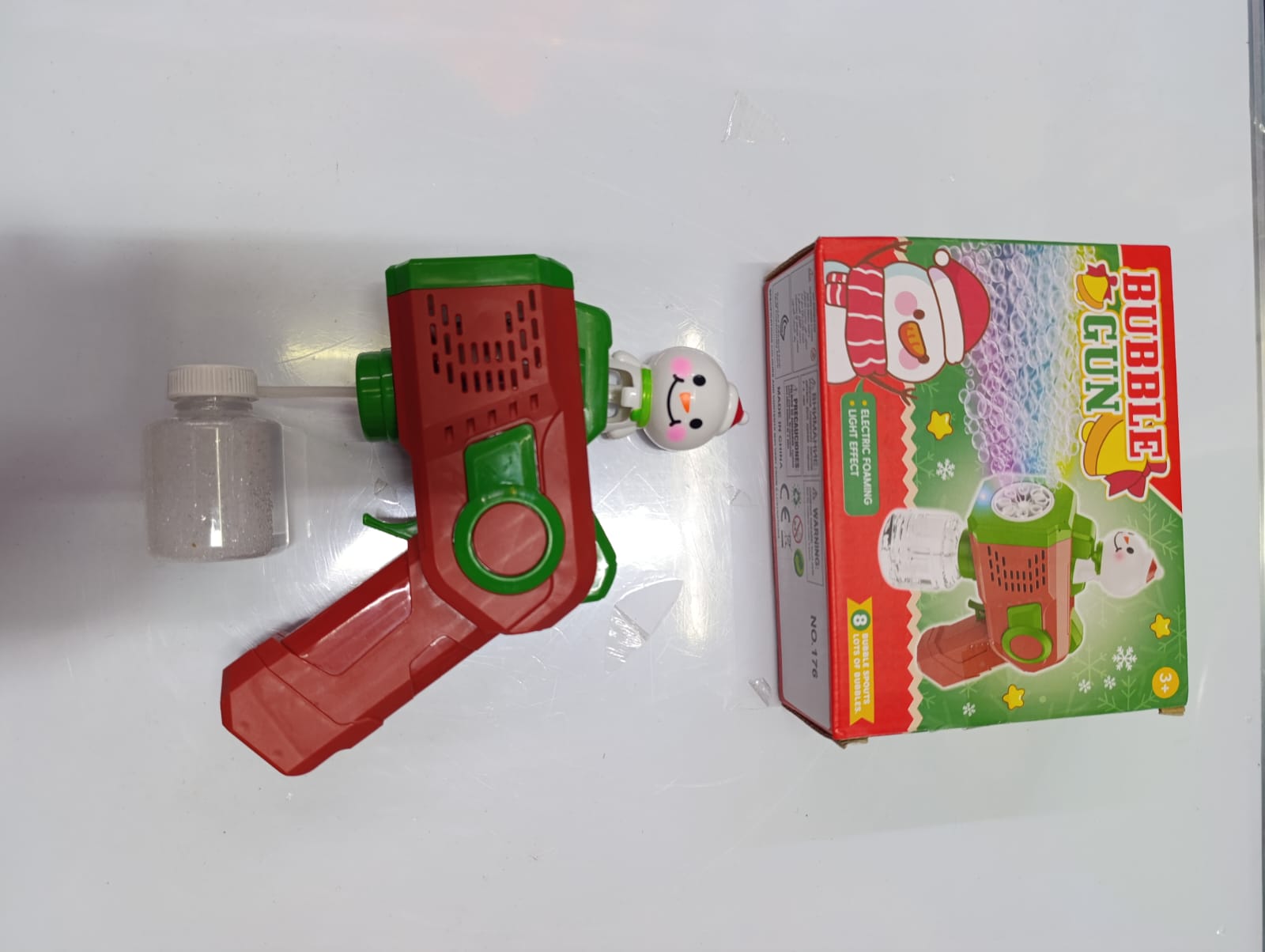 New Christmas Gifts Bubble Guns Indoor Outdoor Sound Light Electric Christmas Bubble Machine Guns for Kids