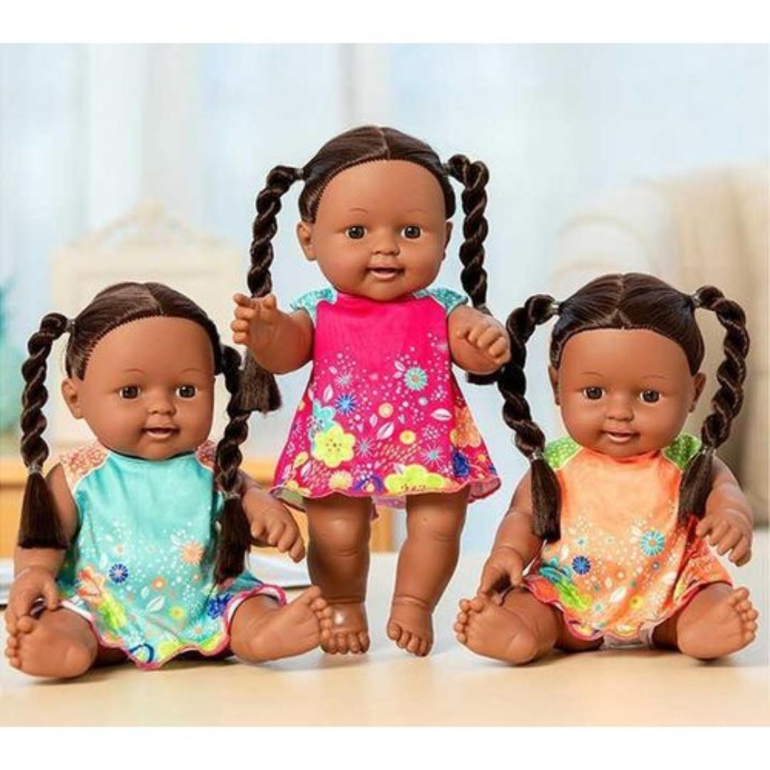 African Girl Doll Exquisite Black Lifelike Chidren Cute Kid 30cm African Toy Doll – Beautiful Brown Skin Baby Doll with Traditional Outfit