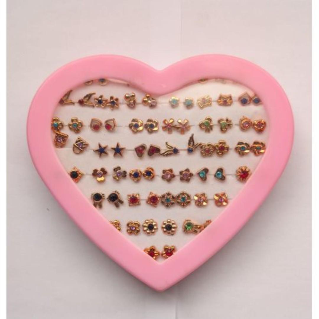 Unisex 36pairs earrings Jewellery earring gold colorful Flower Stud set