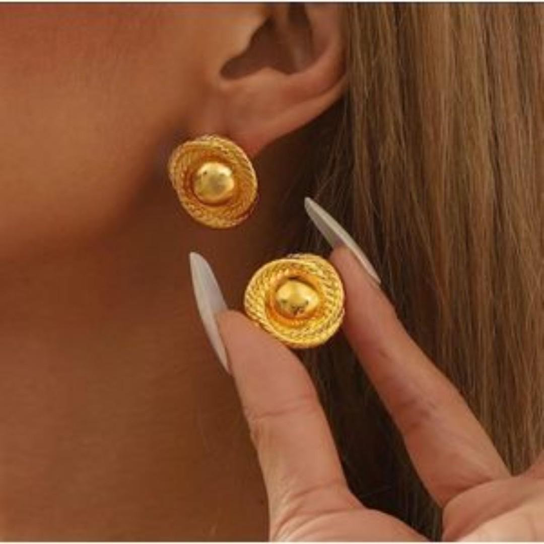 Unisex 36pairs earrings Jewellery earring gold colorful Flower Stud set