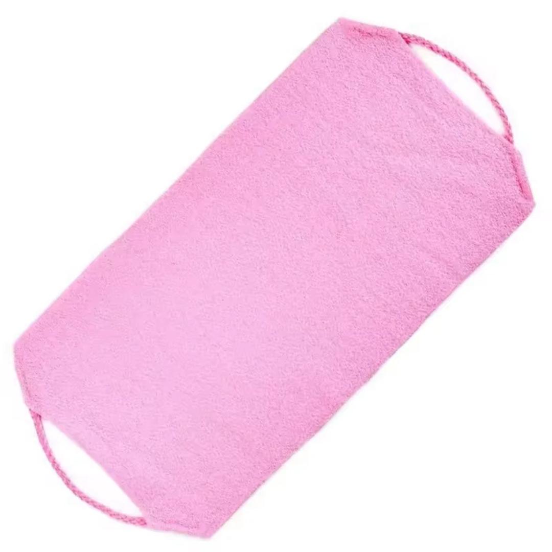 Hot Selling Long Nylon Polyester Bath Towel Body Scrubber Washcloth with Strong Back Pulling Long Strip for Body Exfoliating
