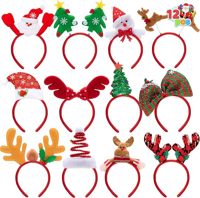 Christmas tiara Christmas Headbands with Assorted Design Christmas Headwear Holiday Headbands Accessories for Women Men Kids Christmas Parties Xmas Holiday.