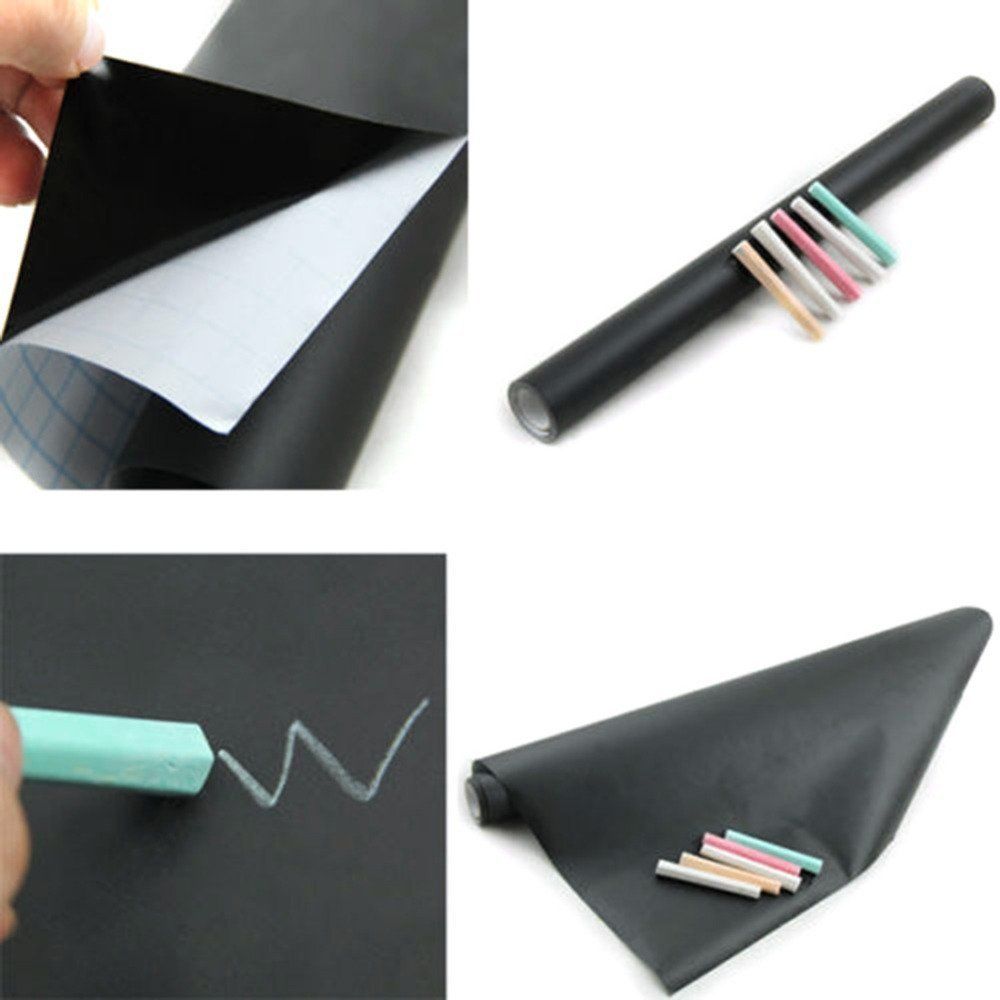 Modern Erasable Chalkboard Wall Sticker: Enhance Your Creative Spaces with a Versatile Removable Chalkboard Wall Sticker, the Perfect Wall Decal for Contemporary Living + 5pcs of Chalk
