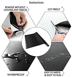 Modern Erasable Chalkboard Wall Sticker: Enhance Your Creative Spaces with a Versatile Removable Chalkboard Wall Sticker, the Perfect Wall Decal for Contemporary Living + 5pcs of Chalk