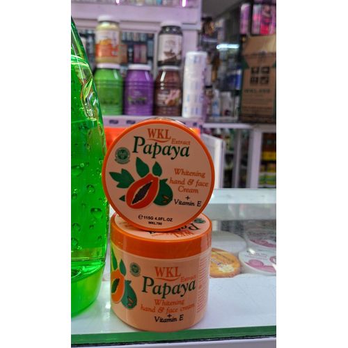 Experience the and softening benefits of Fruit of the Wokali Papaya Whitening Hand and Face Cream, designed to enhance your skin's radiance and give you a beautifully smooth complexion.