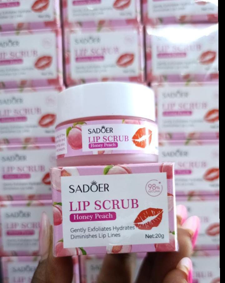 SADOER Orange Extract Gentle Exfoliating Lip Scrub and Lip Balm for Diminishing Fine Lines and Deep Hydrating Lip Mask