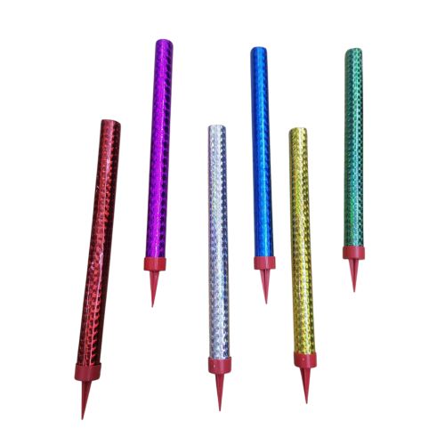 6 Pcs Colorful Sparkling Candles with Holders, Party and Birthday Candles, Fountain Candles for Birthday Cakes, Suitable for All Occasions and Celebrations, (20cm) Multi-Color.