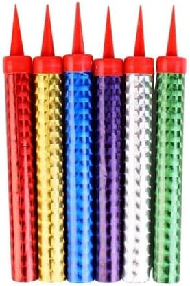 6 Pcs Colorful Sparkling Candles with Holders, Party and Birthday Candles, Fountain Candles for Birthday Cakes, Suitable for All Occasions and Celebrations, (20cm) Multi-Color.