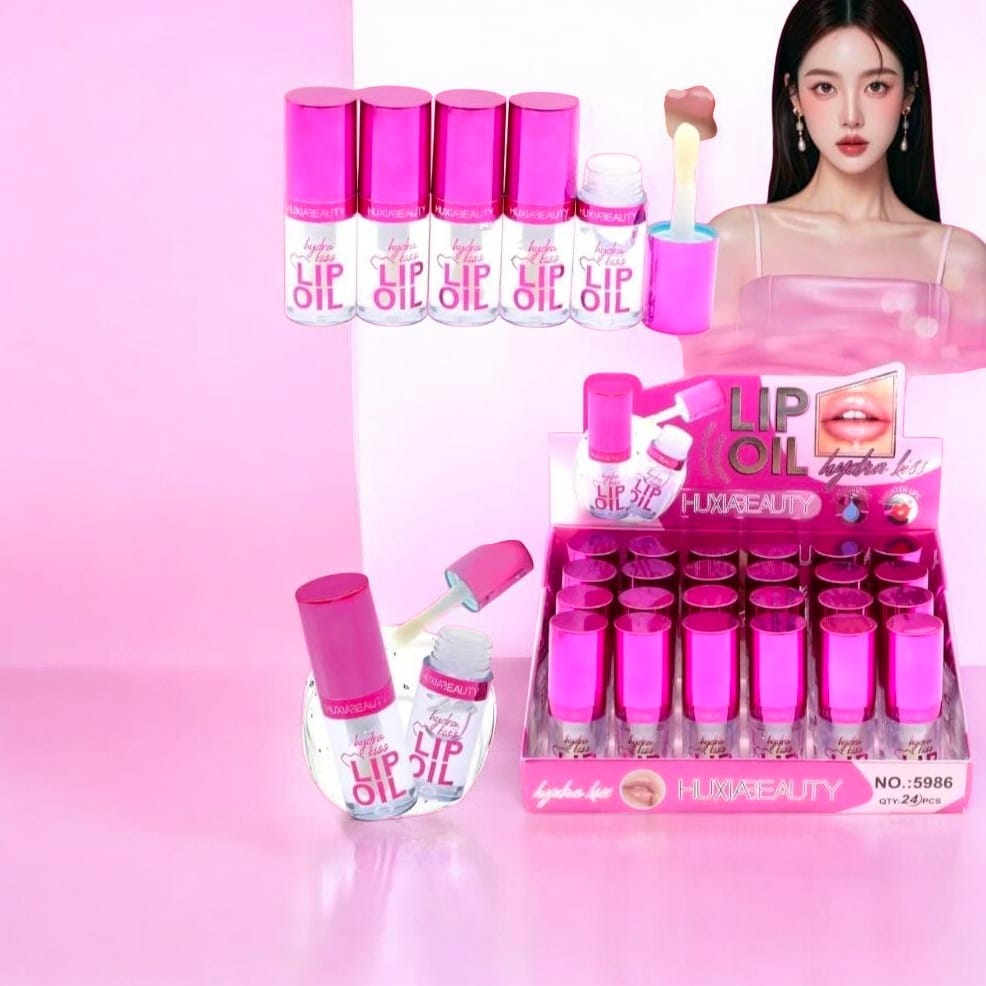 Hydra Kiss Lip Oil Booster: Hydrating lip gloss with a nourishing natural oil blend. Features a jumbo wand for easy application and a non-sticky formula.