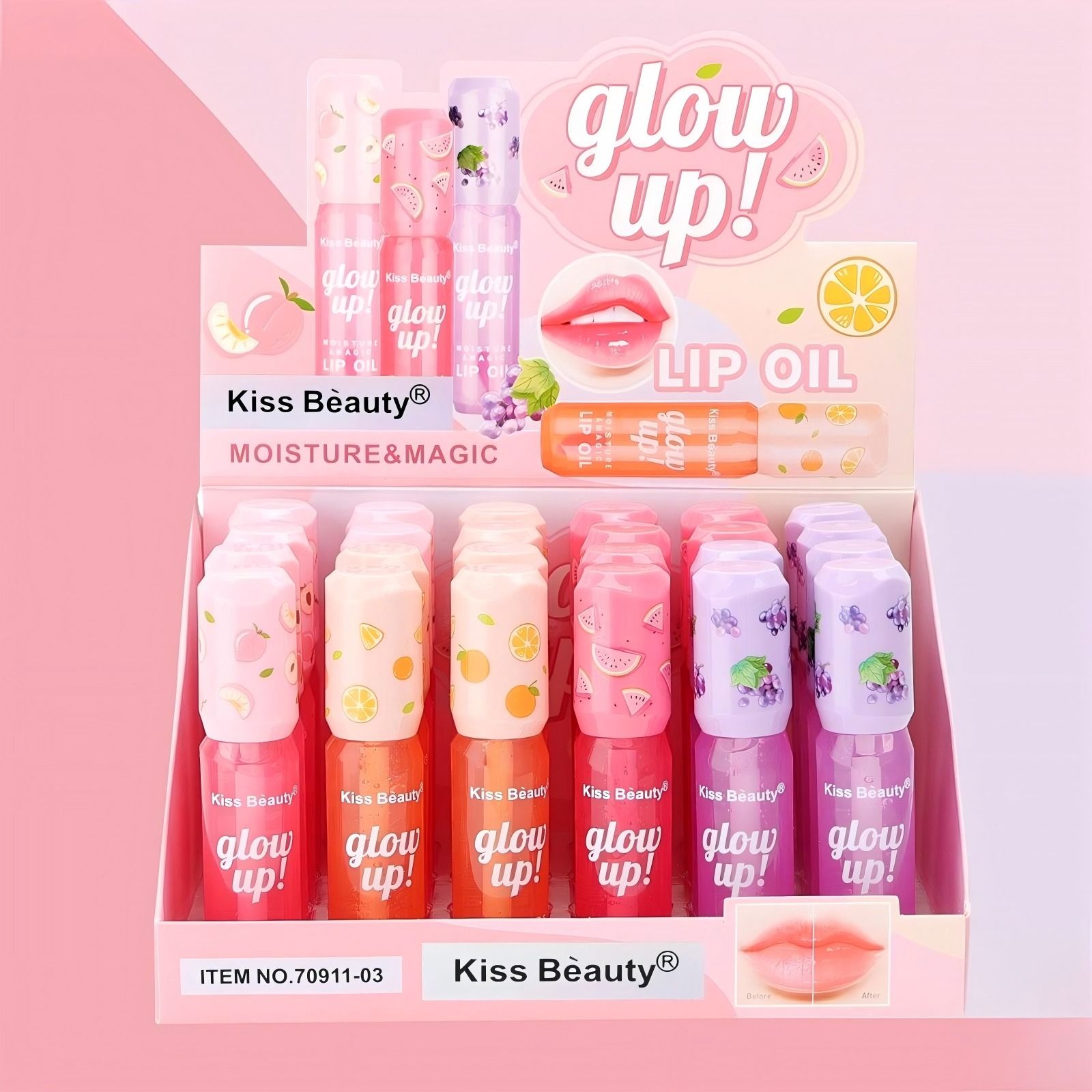 Kiss Beauty Glow Up Fruit Flavor Changing Color Moisturizing Lip Oil - Hydrating and Fruity Transparent Formula view 2