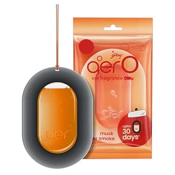Aer O – Hanging Car Air Freshener – Rose Blossom, Cool Aqua, Musk After Smoke & Value Pack of 3 (22.5g) | Gel Lasts Up to 30 Days | Car Accessories
