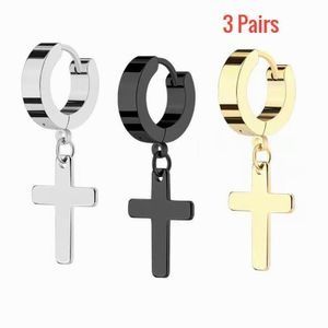 Discover our stunning Stainless Steel Cross Earrings Set, designed for both men and women. These elegant dangle hinged earrings combine style and comfort, making them a perfect addition to any outfit!