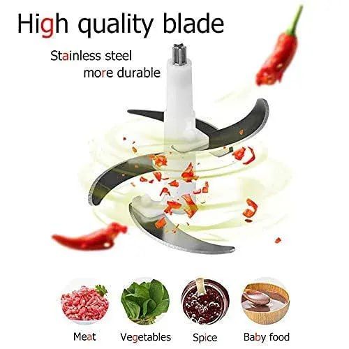 Powerful Stainless Steel Electric Meat Grinders with Bowl Heavy for Kitchen Food Chopper, Meat, Vegetables, Onion, Garlic Slicer Dicer, Fruit Blender