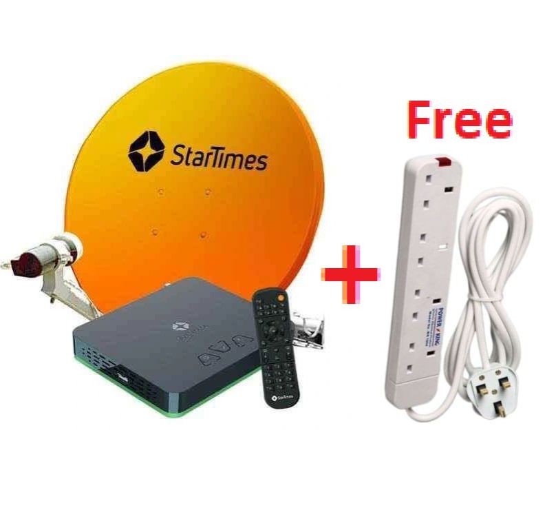 Startimes Decoder (comes with 100+ channels) + Dish + Accessories + FREE Power Extension Cable Price 41999