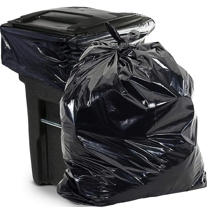Dustbin Large Size Bio-degradable Garbage Bags 50 Black Plastic Dustbin Bags | Dustbin Waste Trash Bags for Home, Office, Washroom and Pantry Garbage Bags (60X80 CM)