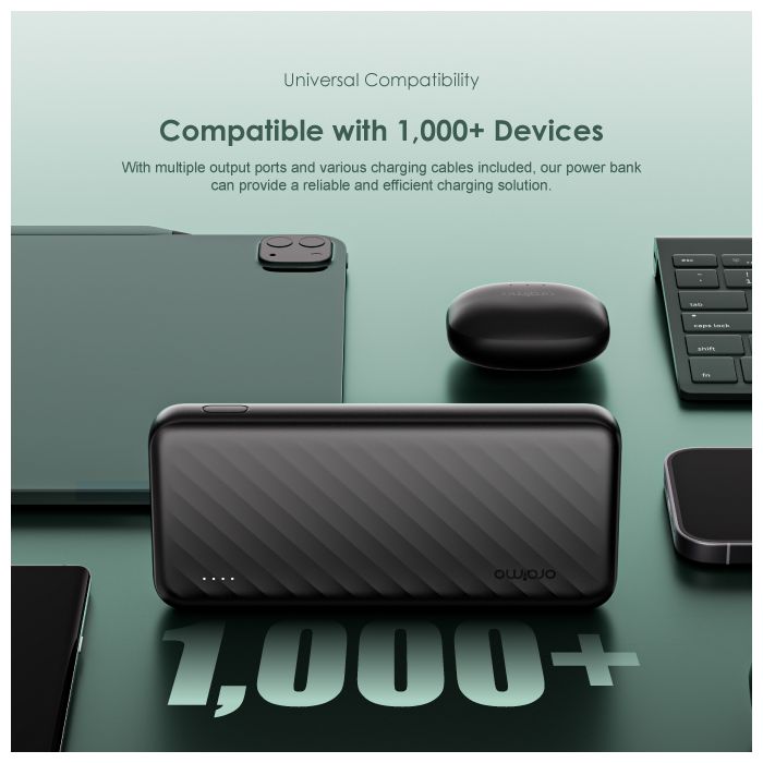 oraimo Slice Link 10000mAh 12W Fast Charge 3 in 1 Portable PowerBank with Built-in Lightning & Type-C & Micro USB Cable