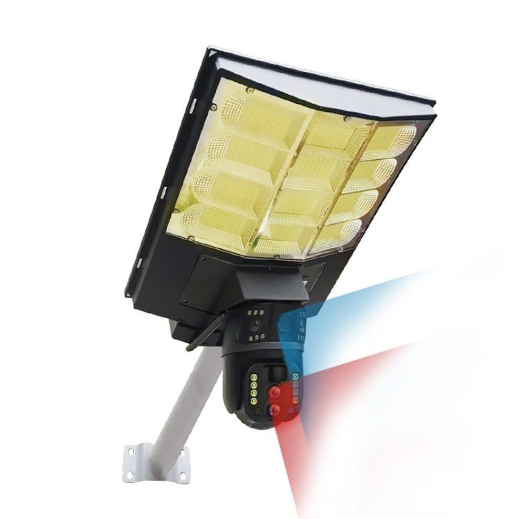 Solar Street Light with V380 4G (simcard)10X Dual-lens Monitoring HD Camera, Memory:128GB SD Card