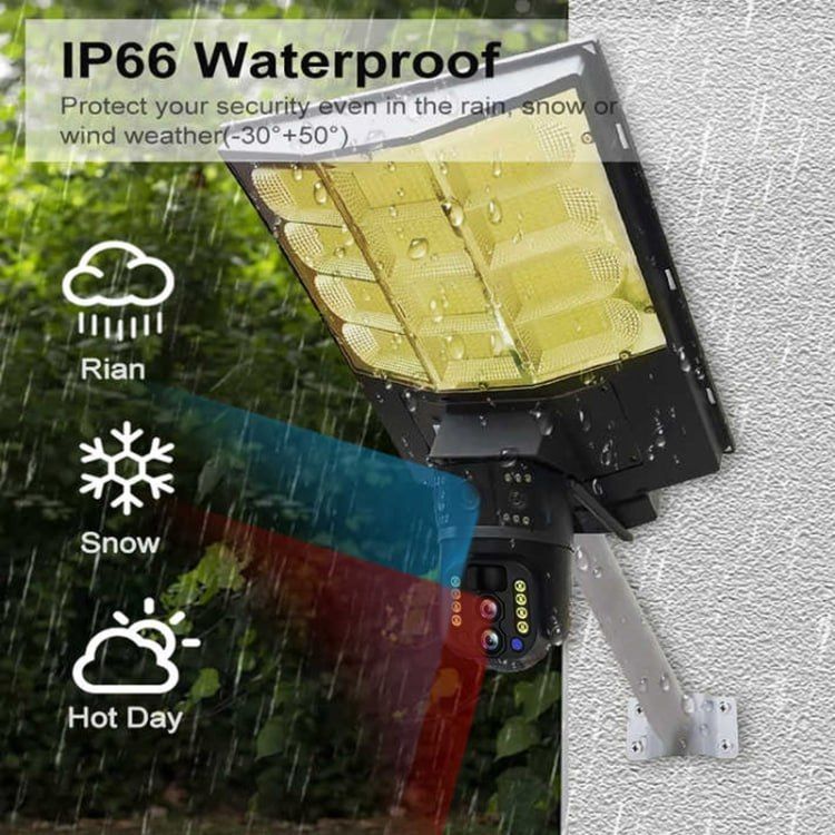 Solar Street Light with V380 4G (simcard)10X Dual-lens Monitoring HD Camera, Memory:128GB SD Card
