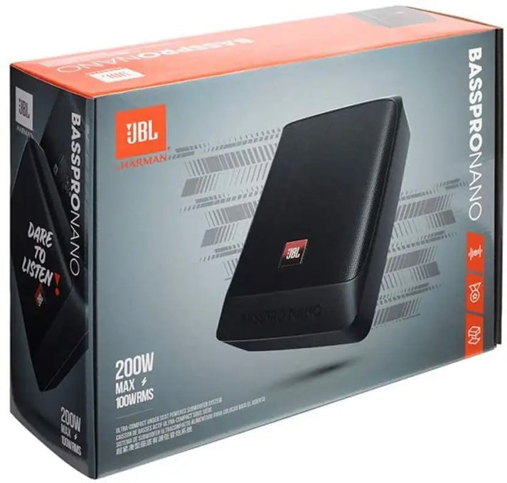 JBL BassPro Nano Ultra-Compact Subwoofer Active Car Underseat 6"x8" - 200 Watt