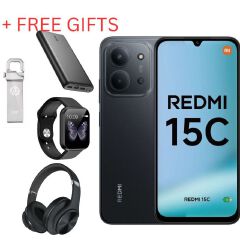 REDMI 15C 6.9 INCHES 4GB RAM, 128 GB ROM, 6000mAh Battery with Side-mounted Fingerprint unlock, 50 MP Rear Camera 8 MP Front Camera SMARTPHONE with FREE GIFTS!!!