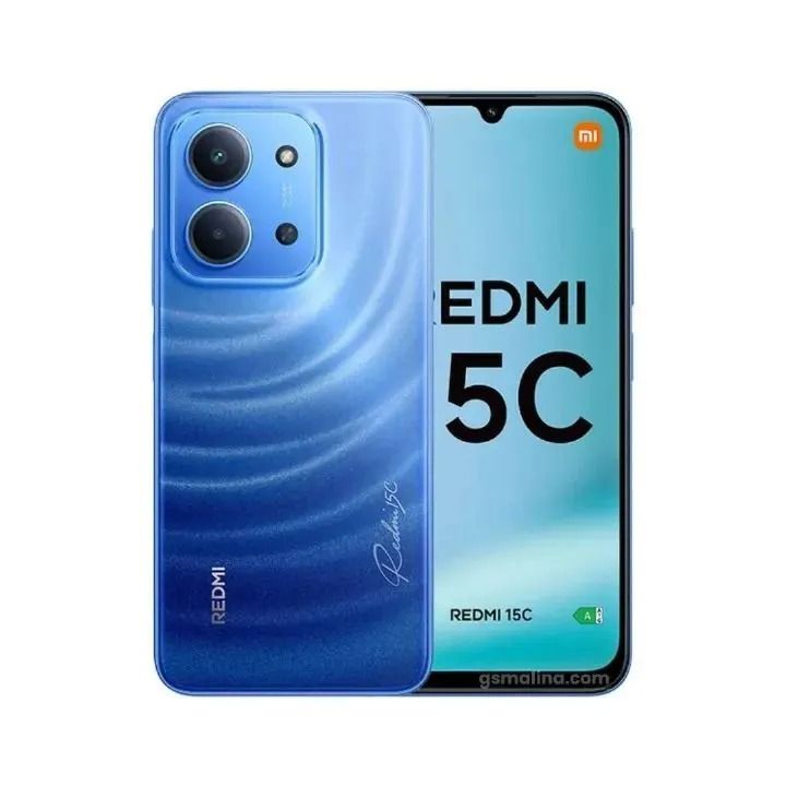 REDMI 15C 6.9 INCHES 4GB RAM, 128 GB ROM, 6000mAh Battery with Side-mounted Fingerprint unlock, 50 MP Rear Camera 8 MP Front Camera SMARTPHONE with FREE GIFTS!!!