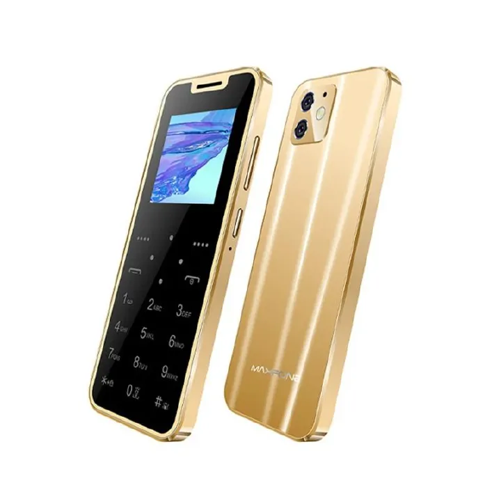 Super Mini Maxfone Max 8 Mobile Phone Touch Button 1.54" Dual SIM BT Dialer 0.3MP 1000MAH MP3 Torch FM Ultrathin Card CellPhone