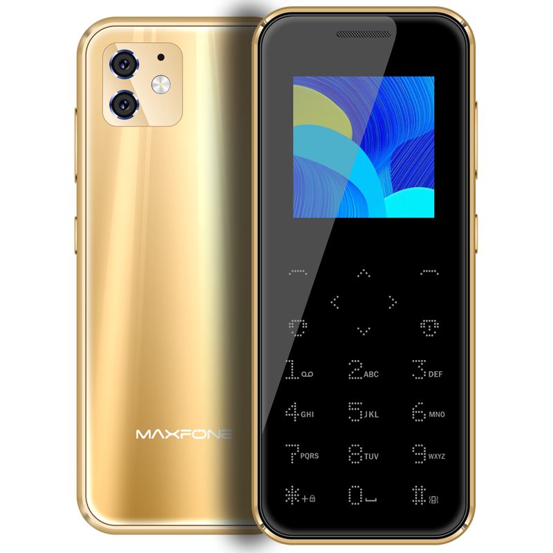 Super Mini Maxfone Max 8 Mobile Phone Touch Button 1.54" Dual SIM BT Dialer 0.3MP 1000MAH MP3 Torch FM Ultrathin Card CellPhone