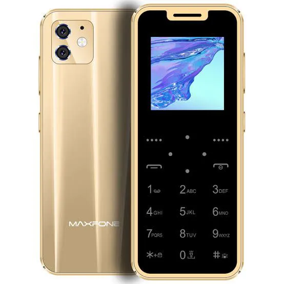 Super Mini Maxfone Max 7 Mobile Phone Touch Button 1.54" Dual SIM BT Dialer 0.3MP 1000MAH MP3 Torch FM Ultrathin Card CellPhone