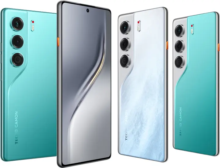 Tecno Camon 40 Pro 256GB ROM+8GB RAM 6.78' 120Hz AMOLED Display Corning Gorill 7i Glass Protection 50MP+50MP Camera MTK Helio G100 Ultimate IP69 Dust/Water Resistant 5200mAh Battery Smartphone