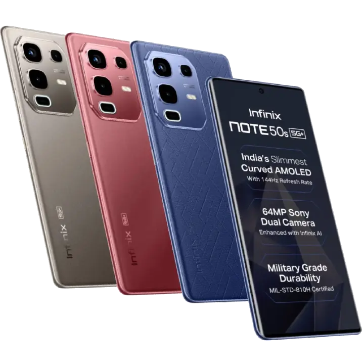 Infinix Note 50s 5G 256GB+16GB RAM (8+8GB EXTENDED) 6.78" 144Hz Amoled Dual SIM Phone 64MP Camera 5200mAh Battery 45W Charging MediaTek Dimensity 7300 Ultimate Smart Phones Smartphone