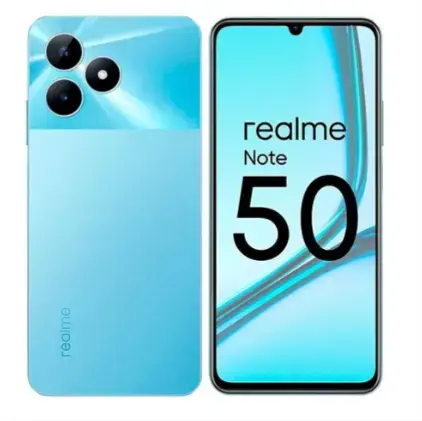 [Super Brand Sale] Brand New realme Note 50 6.74" 90Hz 128GB ROM + 8(4+4)GB RAM Unisoc Tiger T612 Type-C 3-Card Slot Smart Phones Side Fingerprint phone