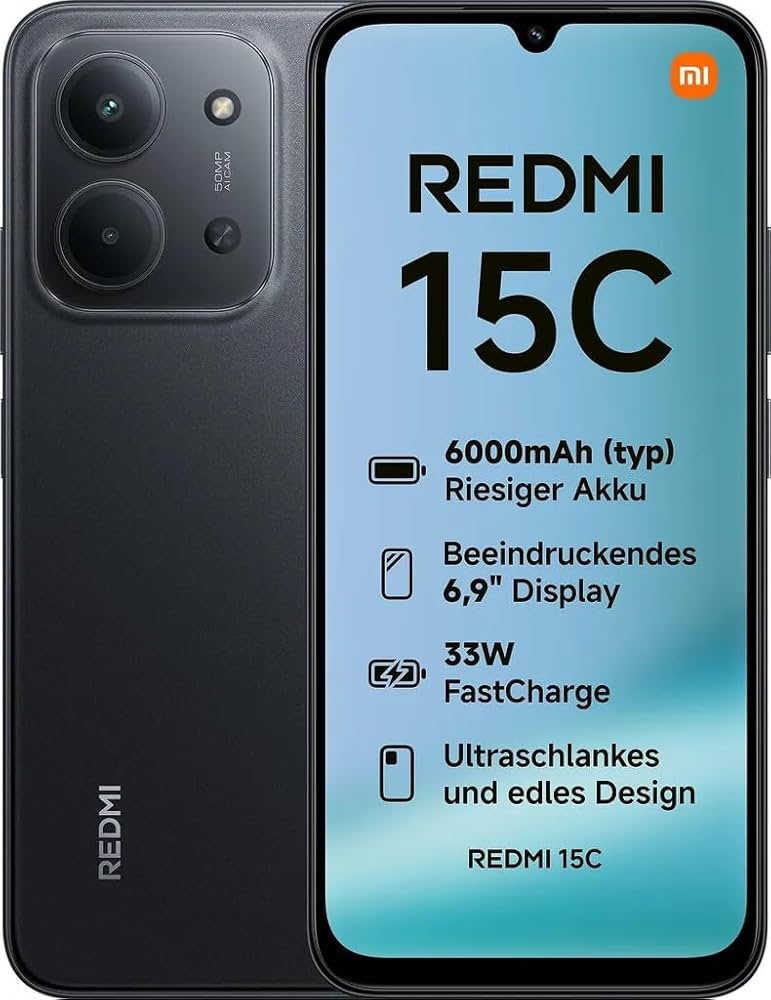 [New Arrival] Xiaomi Redmi 15C 6GB+128GB 6.9" 120Hz IPS LCD Display 50MP Camera 6000mAh Battery 33W Hyper-Charge Gorilla Glass 3 Dual SIM IP64 MTK Helio G81 Ultra Android Smartphone