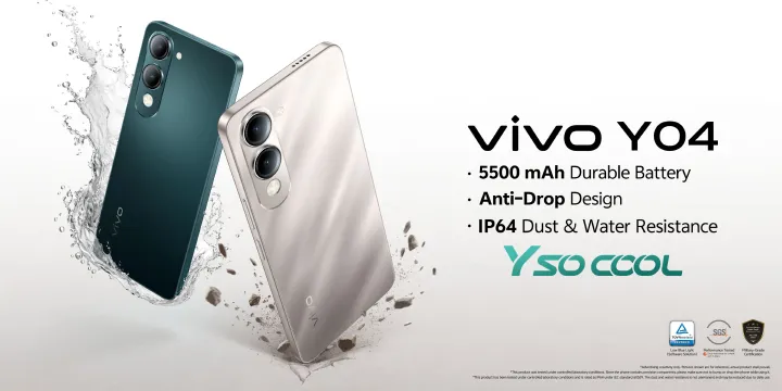 BRAND NEW Vivo Y04 6.74" IPS LCD display 128GB ROM+ 4GB RAM 5500mAh BATTERY CAPACITY (Dual Sim) 13MP Main camera 5mp selfie 90HZ REFRESH RATE ANDROID 14 PHONES SMART PHONE