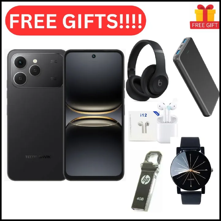 Tecno Spark 40 128GB + 8GB(4+4GB EXTENDED) 6.67'' Hole Screen Camera 50MP Main Camera 8MP Front Camera 45W Super Charging 5200mAh BatterySide Fingerprint Free call without signal smartphone