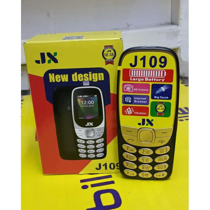 JX J109 NEW DESIGN (ON OFFER) WITH BIG TORCH, 1500MAH, FM WIRELESS, 1.77" SCREEN DUAL SIM CARD MULIKA MWIZI/KABAMBE/KATULULU/BATTON PHONE