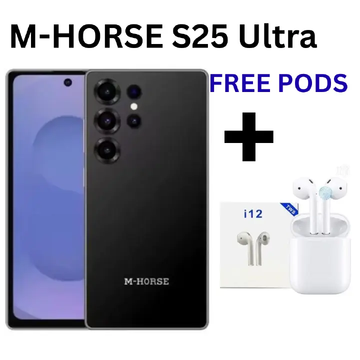 M-HORSE S25 Ultra 6.6'' HD + incell 4GB RAM + 64GB ROM 5MP Front camera +8MP Rear camera 5000mAh battery capacity with stylus pen side fingerprint UNLOCK Android 14 phone smartphone +FREE EARPODS