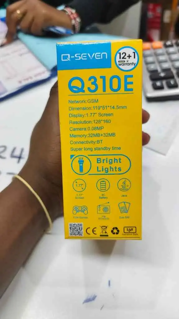 Q-Seven Q310E DUAL SIM 1.77-inch display Feature Phone – Bluetooth, Wireless FM, Torch, 5C Battery FEATURED PHONE /BUTTONED PHONE/KABAMBE