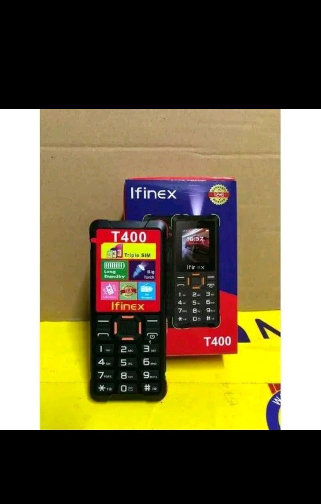 Ifinex T400 TRIPLE SIM CARD FEATURE PHONE WITH Bluetooth /Wireless FM/SD Slot kabambe/katululu/mulika mwizi/button feature phone