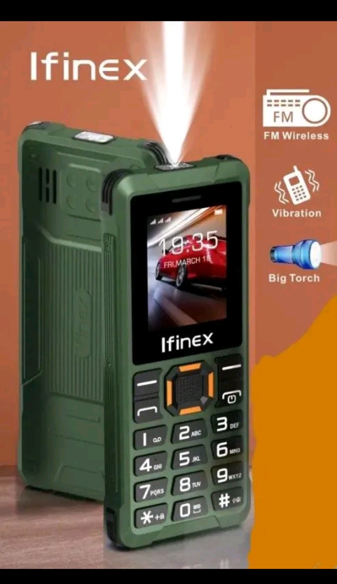 Ifinex T400 TRIPLE SIM CARD FEATURE PHONE WITH Bluetooth /Wireless FM/SD Slot kabambe/katululu/mulika mwizi/button feature phone
